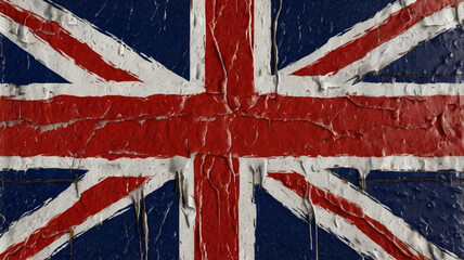 Fototapeta premium british flag paint scratches isolated on white