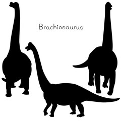 恐竜シルエットのセット　ブラキオサウルス