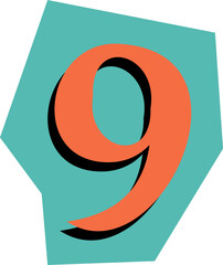 Number Collage Element SVG