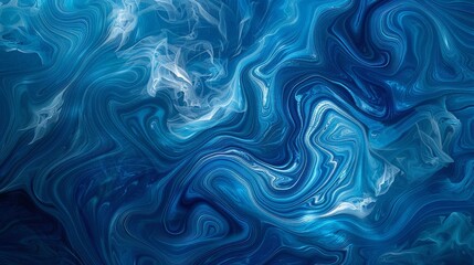 Fototapeta premium A blue background with swirling, abstract patterns that resemble ocean currents and waves