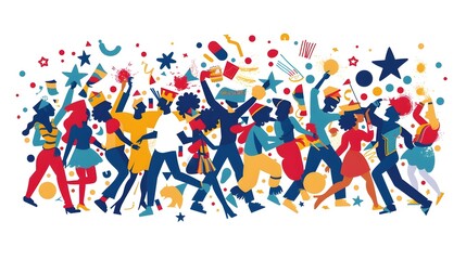 Festive Labor Day Parade with Diverse Community Gathering