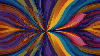 abstract psychedelic background with bold, contrasting colors, and flowing, organic shapes that blend seamlessly into one another, creating a hypnotic effect
