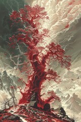  Illustration of a cosmic prairie, intricate and vibrant, prairies, shades of green and yellow, detailed landscapes, creatures, black, artwork is inspired, ZdzisBaw BeksiDski's