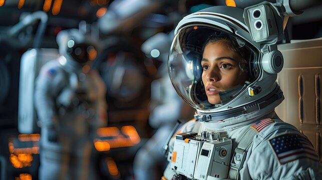 Filming of a sci-fi movie using virtual production and CGI using modern tools to create realistic space images for the movie. Using astronaut actors.