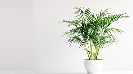 Isolated bamboo plants on beautiful white pots on white background.