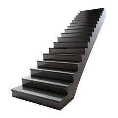 Black stairs isolated on transparent background