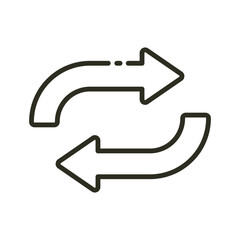 Change outline icon. Arrow reload switch vector icon illustration image