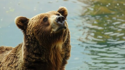 Obraz premium Brown Bear by the Lake