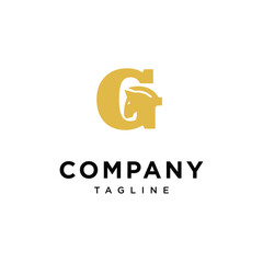 Letter G Chess Horse Logo icon vector template