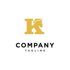 Letter K Chess Horse Logo icon vector template
