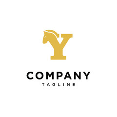Letter Y Chess Horse Logo icon vector template