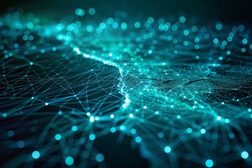 Obraz premium Digital map of California US Network Connection created with Generative AI