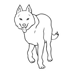 dog line vector illustration