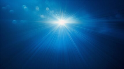 A deep blue background with a subtle, glowing light source in the center, giving a sense of depth and mystery