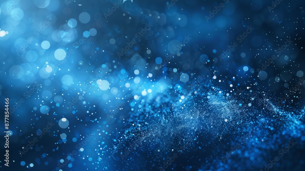 Poster modern abstract background. blue glow particle abstract bokeh background