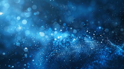 Modern abstract background. Blue glow particle abstract bokeh background 