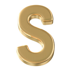 Golden 3D Font Letter S