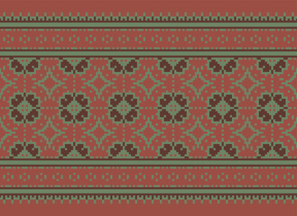 Seamless geometric ethnic asian oriental and tradition pattern design for texture and background. Silk and fabric pattern decoration for carpet, Thai clothing, wrapping and wallpaper