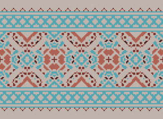 Seamless geometric ethnic asian oriental and tradition pattern design for texture and background. Silk and fabric pattern decoration for carpet, Thai clothing, wrapping and wallpaper