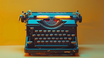 Vintage Typewriter in a Vibrant Setting