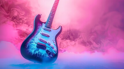 Electric Guitar in a Purple and Pink Haze
