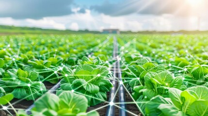 Holographic farm management, digital agricultural planning, futuristic crop monitoring, advanced technology integration