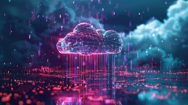 Cloud Computing Creative Ad. Creative Illustration, High Quality Resolution, 8K, 3D Icon, Banner, Advertisement