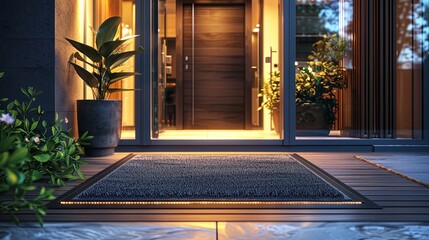 Modern Doormat with Warm Lighting
