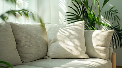 Sunlight and Shadows on a Cozy Couch