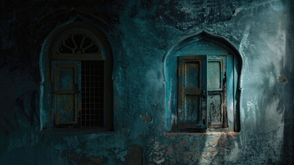 Indian window captured in dark photography