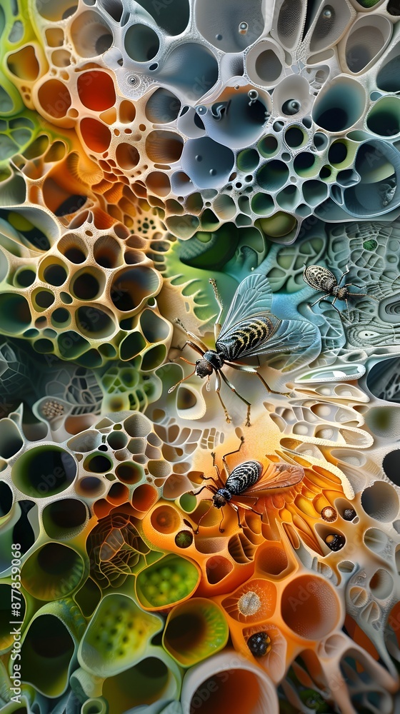 Aufkleber click beetles navigating through intricate glomerular structures