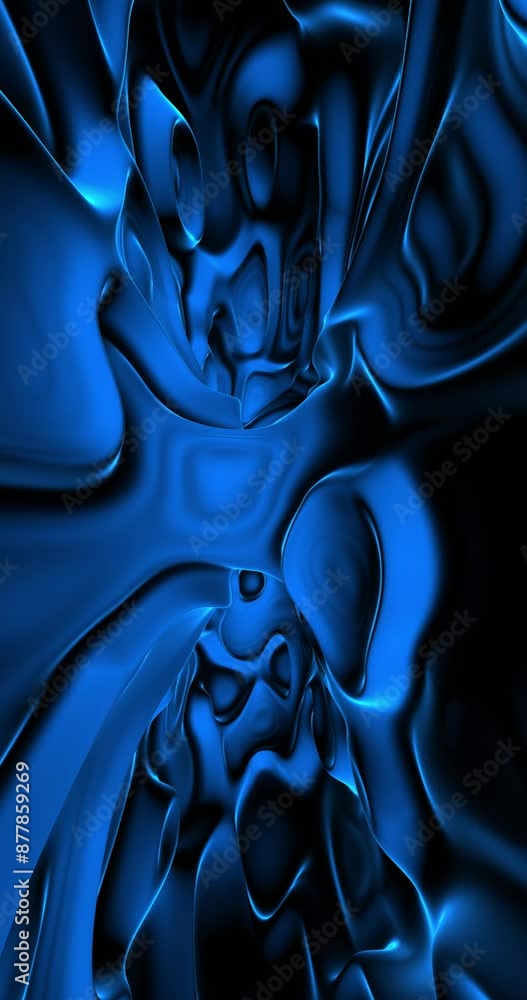 Aufkleber bstract dark blue 3d curve pattern loop vertical animation background.