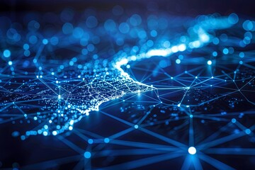 Obraz premium Digital map of California US Network Connection created with Generative AI