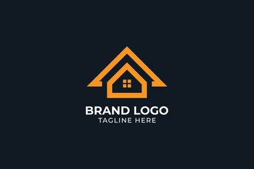 triangle and home combined modern construction logo,  construction, real estate, geometric design building logo construction innovation abstract company logo creative Minimal trendy professional