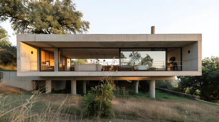 Architecture modern design, concrete house.