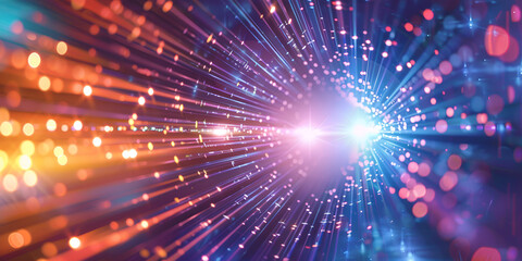 Naklejka premium Holographic Beams Radiating from a Central Origin: Exploring Advanced Light Technology and Visual Effects , Radiant Holographic Beams: Central Origin and the Science Behind Dynamic Light Projections