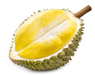 Obraz premium Durian The King of (Tropical) Fruits isolate on white background with clipping path.