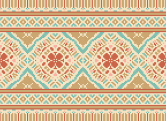 Geometric patchwork ethnic pattern vector for tribal boho design,Wallpaper,Wrapping,Fashion,Carpet,Clothing,Knitwear,Batik,Illustration.