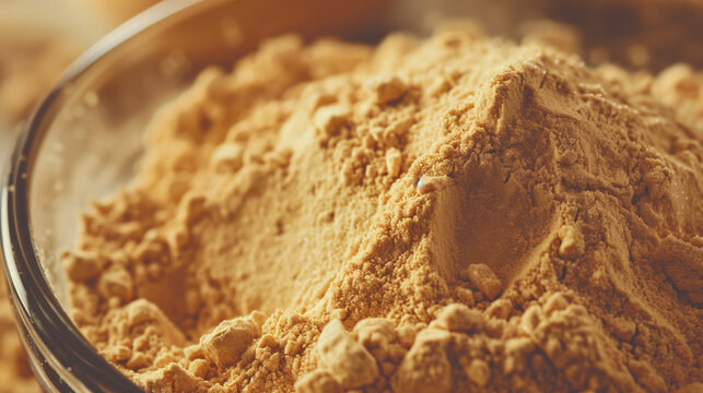 CLA (Conjugated Linoleic Acid) Powder Macro Shot in Fitness Gym, Healthy Lifestyle