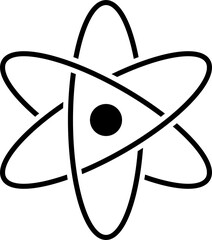 Molecular atom neutron laboratory Icon physics science model for your web site design, logo, app, UI. illustration