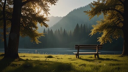 bench on the lake