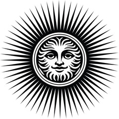 Stylish sun vector illustrator