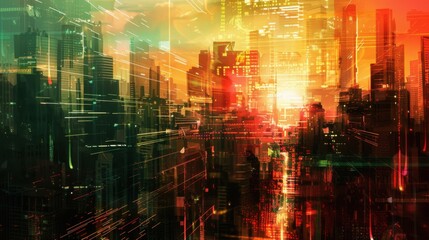 Futuristic Urban Abstraction: Digital Cityscape Art