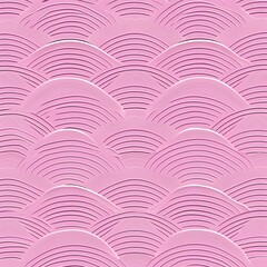 Abstract pink wave pattern with layered curves and intricate design elements.