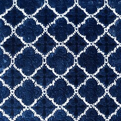 Fototapeta premium Intricate geometric pattern in navy blue and white, creating a striking visual effect.