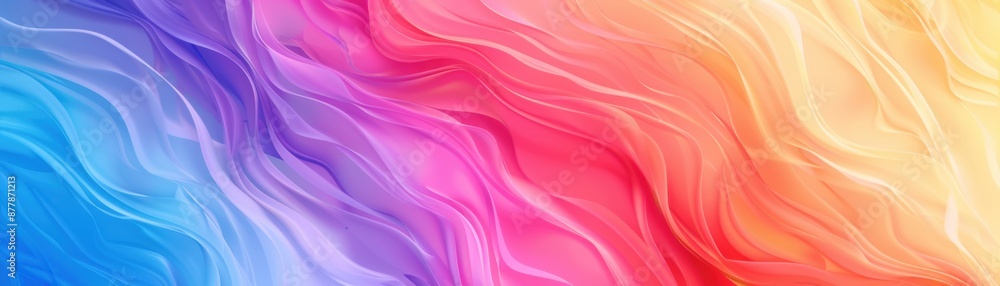 Poster tranquil rainbow ripples - abstract art with soft gradients in colorful harmony