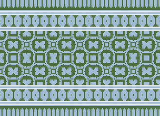 Pixel Indigenous geometry style pattern. seamless ethnic pattern concept. Design for indigenous, fabric, boho, carpet, ikat, tribal, batik, background