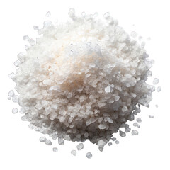 Pile of salt top view isolated on transparent background