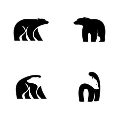 Polar Bear logo icon design vector illustration