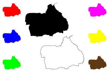 Metropolitan Borough of South Tyneside (United Kingdom of Great Britain and Northern Ireland, Metropolitan and ceremonial county Tyne and Wear, England) map vector illustration, scribble sketch map